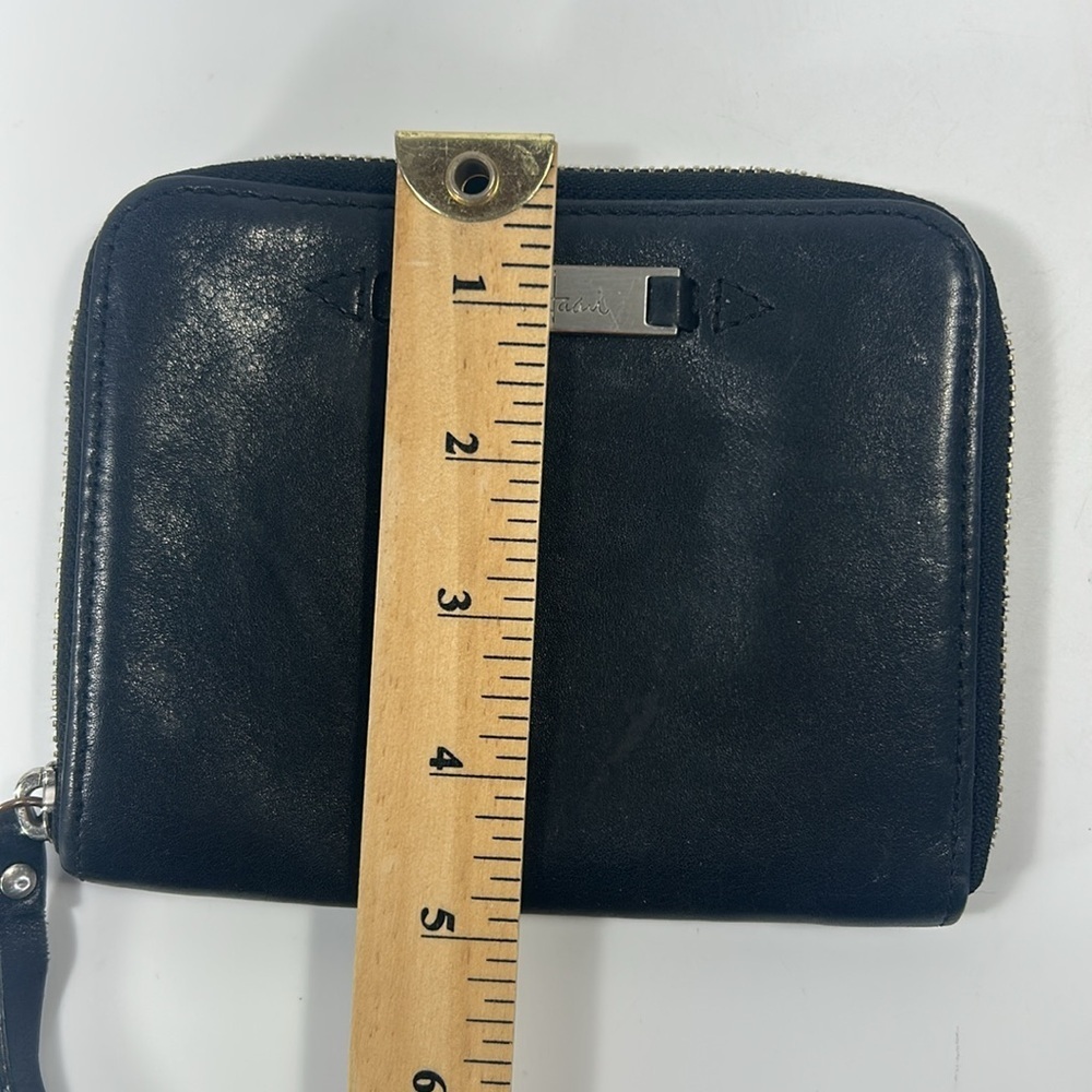 Cole Haan black leather zip wallet wristlet - Picture 8 of 9